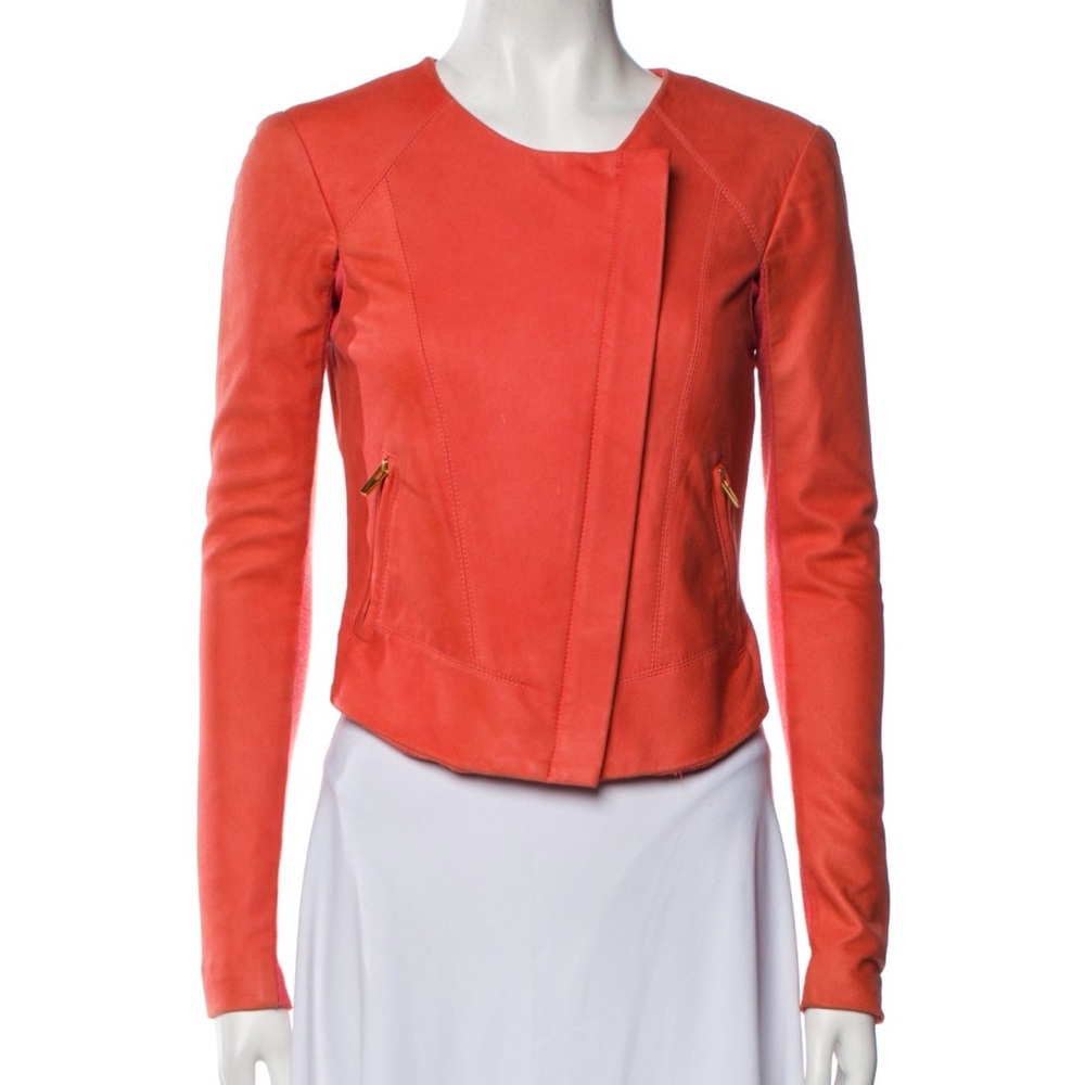 Veda cropped leather jacket, Black size small.